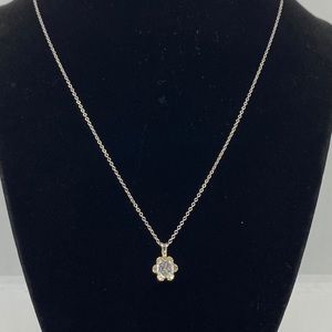 925 Silver Round White Topaz Solitaire Necklace